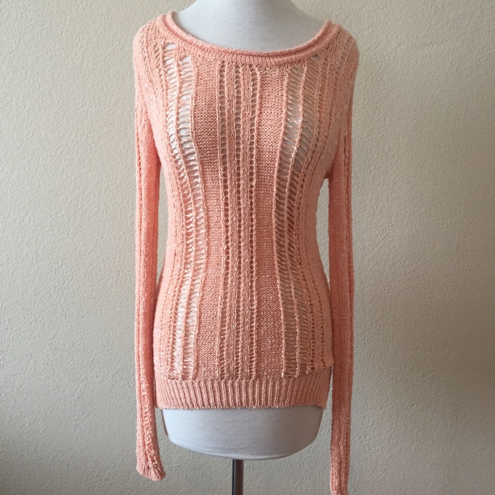 Olive & Oak long sleeve tunic peach XS *has flaws*